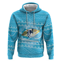 Aloha Hawaii Humuhumu Reef Triggerfish Hoodie Hawaiian Leis Kakau Pattern LT14 Pullover Hoodie Blue - Polynesian Pride
