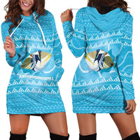 Aloha Hawaii Humuhumu Reef Triggerfish Hoodie Dress Hawaiian Leis Kakau Pattern LT14 - Polynesian Pride