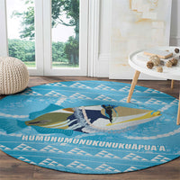 Aloha Hawaii Humuhumu Reef Triggerfish Round Carpet Hawaiian Leis Kakau Pattern LT14 - Polynesian Pride