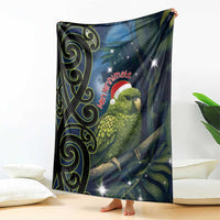New Zealand Christmas Blanket Cute Kakapo Meri Kirihimete Maori Koru LT14 - Polynesian Pride