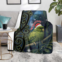 New Zealand Christmas Blanket Cute Kakapo Meri Kirihimete Maori Koru LT14 - Polynesian Pride