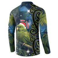 New Zealand Christmas Button Sweatshirt Cute Kakapo Meri Kirihimete Maori Koru LT14 - Polynesian Pride