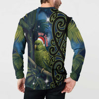 New Zealand Christmas Button Sweatshirt Cute Kakapo Meri Kirihimete Maori Koru LT14 - Polynesian Pride
