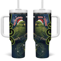 New Zealand Christmas Tumbler With Handle Cute Kakapo Meri Kirihimete Maori Koru