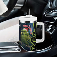 New Zealand Christmas Tumbler With Handle Cute Kakapo Meri Kirihimete Maori Koru
