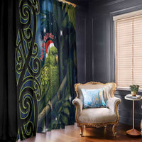 New Zealand Christmas Window Curtain Cute Kakapo Meri Kirihimete Maori Koru