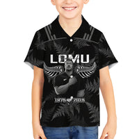 New Zealand Silver Fern Rugby Kid Hawaiian Shirt Aotearoa Godfather Proud Gone But Never Forgotten LT14 Kid Black - Polynesian Pride