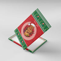 Personalized Hawaii Christmas Canvas Wall Art Tiki Santa Mele Kalikimaka LT14 With Frame Red - Polynesian Pride