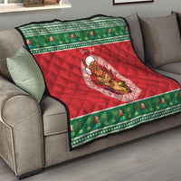 Personalized Hawaii Christmas Quilt Tiki Santa Mele Kalikimaka