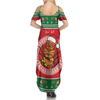 Personalized Hawaii Christmas Summer Maxi Dress Tiki Santa Mele Kalikimaka LT14 - Polynesian Pride