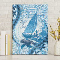 New Zealand Sailing Canvas Wall Art Aotearoa Yacht Racing - Born To Sail LT14 Without Frame Blue - Polynesian Pride