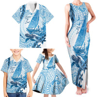 New Zealand Saling Family Matching Tank Maxi Dress and Hawaiian Shirt Aotearoa Yacht Racing - Born To Sail