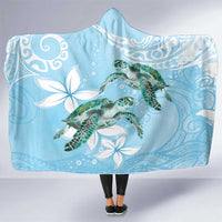 Polynesia Valentine's Day Hooded Blanket SeaTurtle Couple Polynesian - Fairy Sparkles Color LT14 One Size Blue - Polynesian Pride