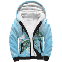 Personalised Polynesia Valentine's Day Sherpa Hoodie SeaTurtle Couple Polynesian - Fairy Sparkles Color LT14 Unisex Blue - Polynesian Pride