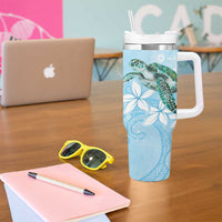 Personalised Polynesia Valentine's Day Tumbler With Handle SeaTurtle Couple Polynesian - Fairy Sparkles Color LT14 - Polynesian Pride