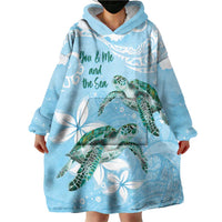 Personalised Polynesia Valentine's Day Wearable Blanket Hoodie SeaTurtle Couple Polynesian - Fairy Sparkles Color LT14 - Polynesian Pride