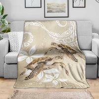 Happy Valentine's Day Polynesia Blanket SeaTurtle Couple Polynesian - Pollinate Color