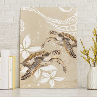 Happy Valentine's Day Polynesia Canvas Wall Art SeaTurtle Couple Polynesian - Pollinate Color LT14 Without Frame Beige - Polynesian Pride
