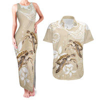 Happy Valentine's Day Polynesia Couples Matching Tank Maxi Dress and Hawaiian Shirt SeaTurtle Couple Polynesian - Pollinate Color LT14 Beige - Polynesian Pride