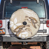 Happy Valentine's Day Polynesia Spare Tire Cover SeaTurtle Couple Polynesian - Pollinate Color LT14 Beige - Polynesian Pride