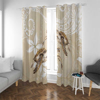 Happy Valentine's Day Polynesia Window Curtain SeaTurtle Couple Polynesian - Pollinate Color LT14 With Grommets Beige - Polynesian Pride