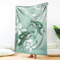 Happy Valentine's Day Polynesia Blanket SeaTurtle Couple Polynesian - Green Lester Color LT14 - Polynesian Pride