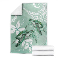 Happy Valentine's Day Polynesia Blanket SeaTurtle Couple Polynesian - Green Lester Color LT14 - Polynesian Pride