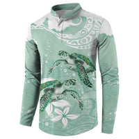 Happy Valentine's Day Polynesia Button Sweatshirt SeaTurtle Couple Polynesian - Green Lester Color LT14 - Polynesian Pride
