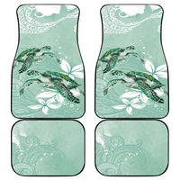 Happy Valentine's Day Polynesia Car Mats SeaTurtle Couple Polynesian - Green Lester Color LT14 - Polynesian Pride