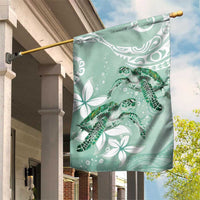 Happy Valentine's Day Polynesia Garden Flag SeaTurtle Couple Polynesian - Green Lester Color LT14 House Flag Green - Polynesian Pride