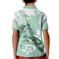 Happy Valentine's Day Polynesia Kid Polo Shirt SeaTurtle Couple Polynesian - Green Lester Color