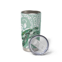 Happy Valentine's Day Polynesia Tumbler Cup SeaTurtle Couple Polynesian - Green Lester Color LT14 - Polynesian Pride