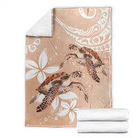 Happy Valentine's Day Polynesia Blanket SeaTurtle Couple Polynesian - Desert Sand Color LT14 - Polynesian Pride