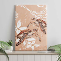 Happy Valentine's Day Polynesia Canvas Wall Art SeaTurtle Couple Polynesian - Desert Sand Color LT14 - Polynesian Pride