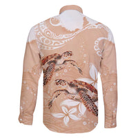 Happy Valentine's Day Polynesia Family Matching Short Sleeve Bodycon Dress and Hawaiian Shirt SeaTurtle Couple Polynesian - Desert Sand Color