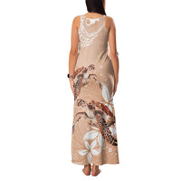 Happy Valentine's Day Polynesia Family Matching Tank Maxi Dress and Hawaiian Shirt SeaTurtle Couple Polynesian - Desert Sand Color