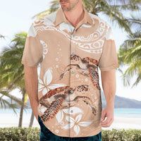 Happy Valentine's Day Polynesia Hawaiian Shirt SeaTurtle Couple Polynesian - Desert Sand Color LT14 - Polynesian Pride