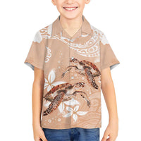 Happy Valentine's Day Polynesia Hawaiian Shirt SeaTurtle Couple Polynesian - Desert Sand Color LT14 - Polynesian Pride