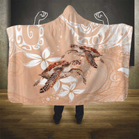 Happy Valentine's Day Polynesia Hooded Blanket SeaTurtle Couple Polynesian - Desert Sand Color LT14 - Polynesian Pride