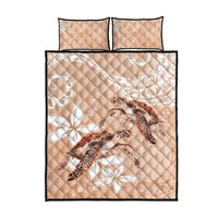 Happy Valentine's Day Polynesia Quilt Bed Set SeaTurtle Couple Polynesian - Desert Sand Color LT14 - Polynesian Pride