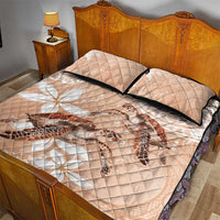 Happy Valentine's Day Polynesia Quilt Bed Set SeaTurtle Couple Polynesian - Desert Sand Color LT14 - Polynesian Pride