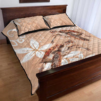 Happy Valentine's Day Polynesia Quilt Bed Set SeaTurtle Couple Polynesian - Desert Sand Color LT14 - Polynesian Pride
