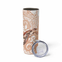 Happy Valentine's Day Polynesia Skinny Tumbler SeaTurtle Couple Polynesian - Desert Sand Color