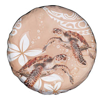 Happy Valentine's Day Polynesia Spare Tire Cover SeaTurtle Couple Polynesian - Desert Sand Color LT14 - Polynesian Pride