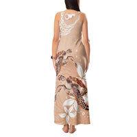 Happy Valentine's Day Polynesia Tank Maxi Dress SeaTurtle Couple Polynesian - Desert Sand Color