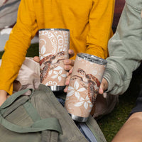 Happy Valentine's Day Polynesia Tumbler Cup SeaTurtle Couple Polynesian - Desert Sand Color LT14 - Polynesian Pride