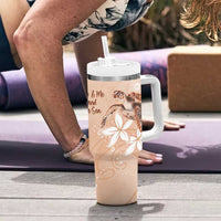 Happy Valentine's Day Polynesia Tumbler With Handle SeaTurtle Couple Polynesian - Desert Sand Color LT14 - Polynesian Pride