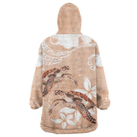 Happy Valentine's Day Polynesia Wearable Blanket Hoodie SeaTurtle Couple Polynesian - Desert Sand Color LT14 - Polynesian Pride