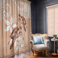 Happy Valentine's Day Polynesia Window Curtain SeaTurtle Couple Polynesian - Desert Sand Color LT14 - Polynesian Pride