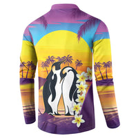 Hawaii Penguin Couple Button Sweatshirt You Are My Valentine - Tropical Sunset Vibes LT14 - Polynesian Pride